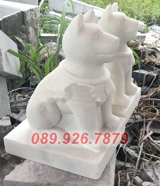 50- mẫu chó đá đẹp bán TP hồ chí minh - tượng chó đá màu trắng