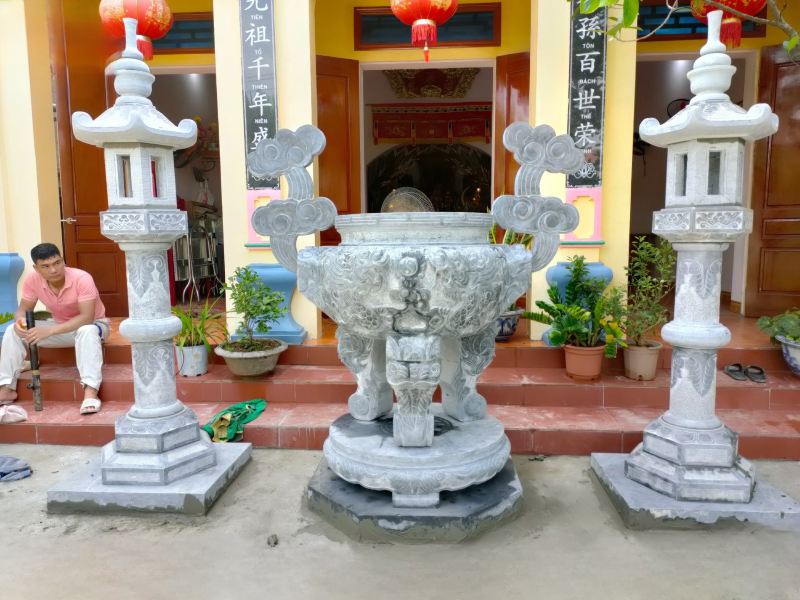 Lư hương đá – Vẻ đẹp tâm linh từ đá mỹ nghệ truyền thống