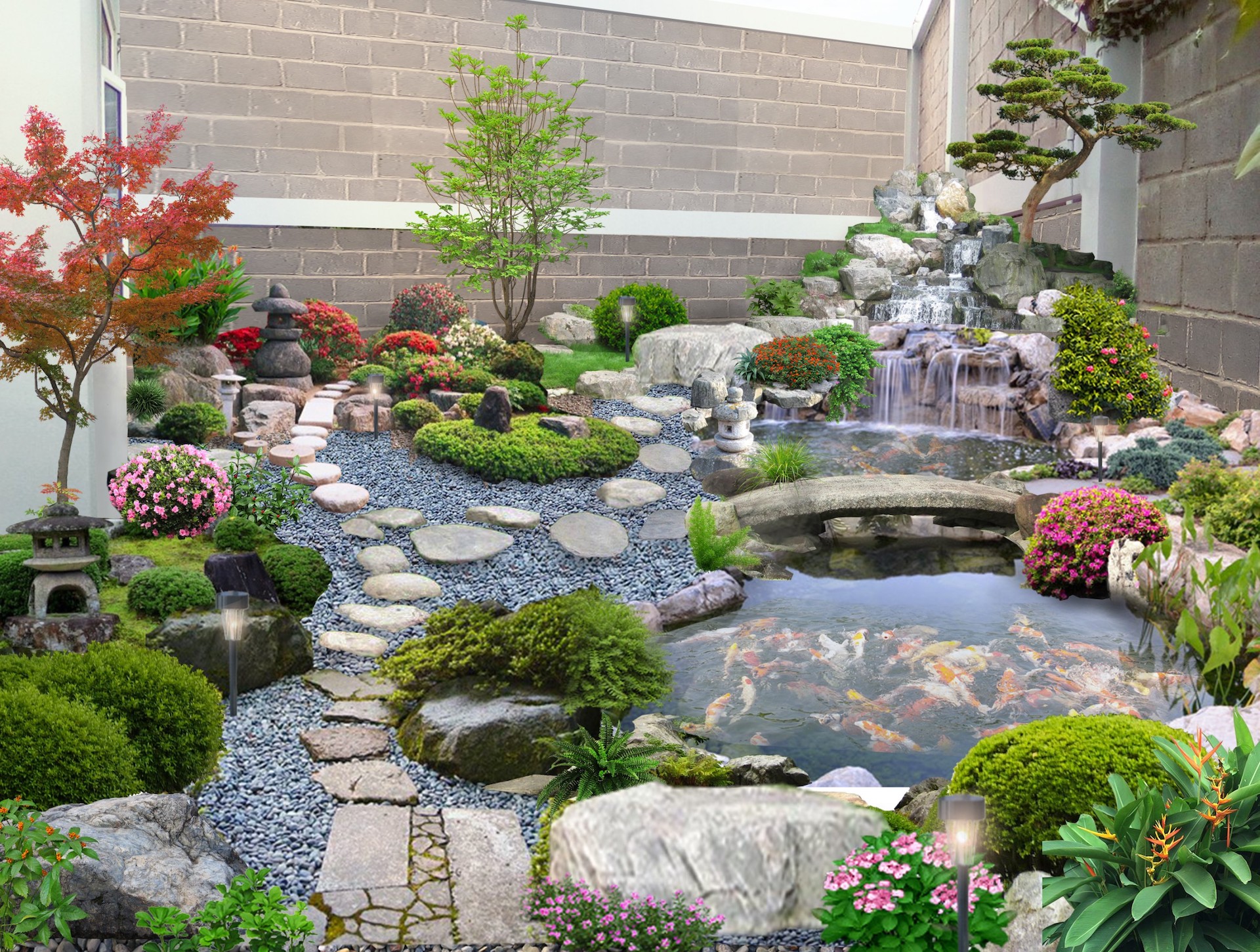 Ưu điểm vượt trội của hồ cá, tiểu cảnh đá