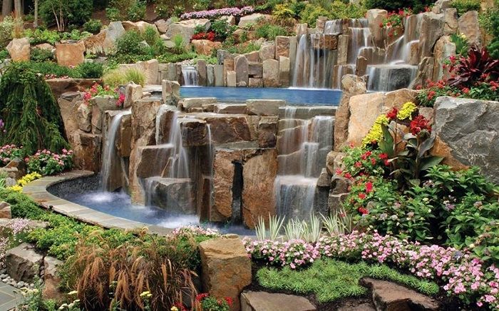 Đá cảnh suối nhân tạo – Thanh mát trong từng dòng chảy