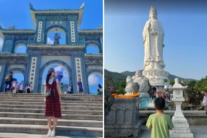 Không thể nhắc đến biểu tượng linh thiêng bằng đá mà không nói đến tượng đá. Mỗi bức tượng Phật, tượng Quan Âm, tượng Thần Tài, Thổ Địa hay các vị hộ pháp đều được chạm khắc tỉ mỉ, thể hiện thần thái trang nghiêm, từ bi và thanh tịnh