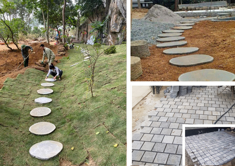 Điểm đặc biệt của đá mỹ nghệ nằm ở sự kết hợp hài hòa giữa chất liệu tự nhiên và bàn tay tài hoa của người nghệ nhân