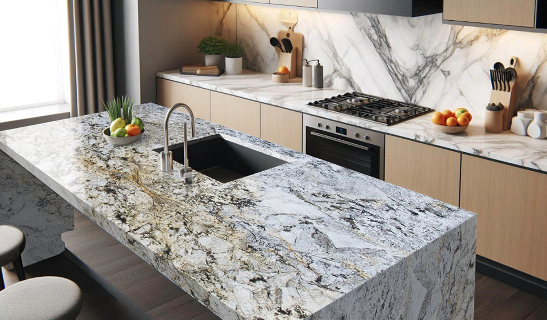 So với nhiều loại đá tự nhiên khác, đá granite có khả năng chống chịu thời tiết cực kỳ tốt. Dù là nắng gắt, mưa lớn hay sự thay đổi nhiệt độ liên tục, granite vẫn giữ được độ ổn định cao, không bị phai màu hay bong tróc bề mặt