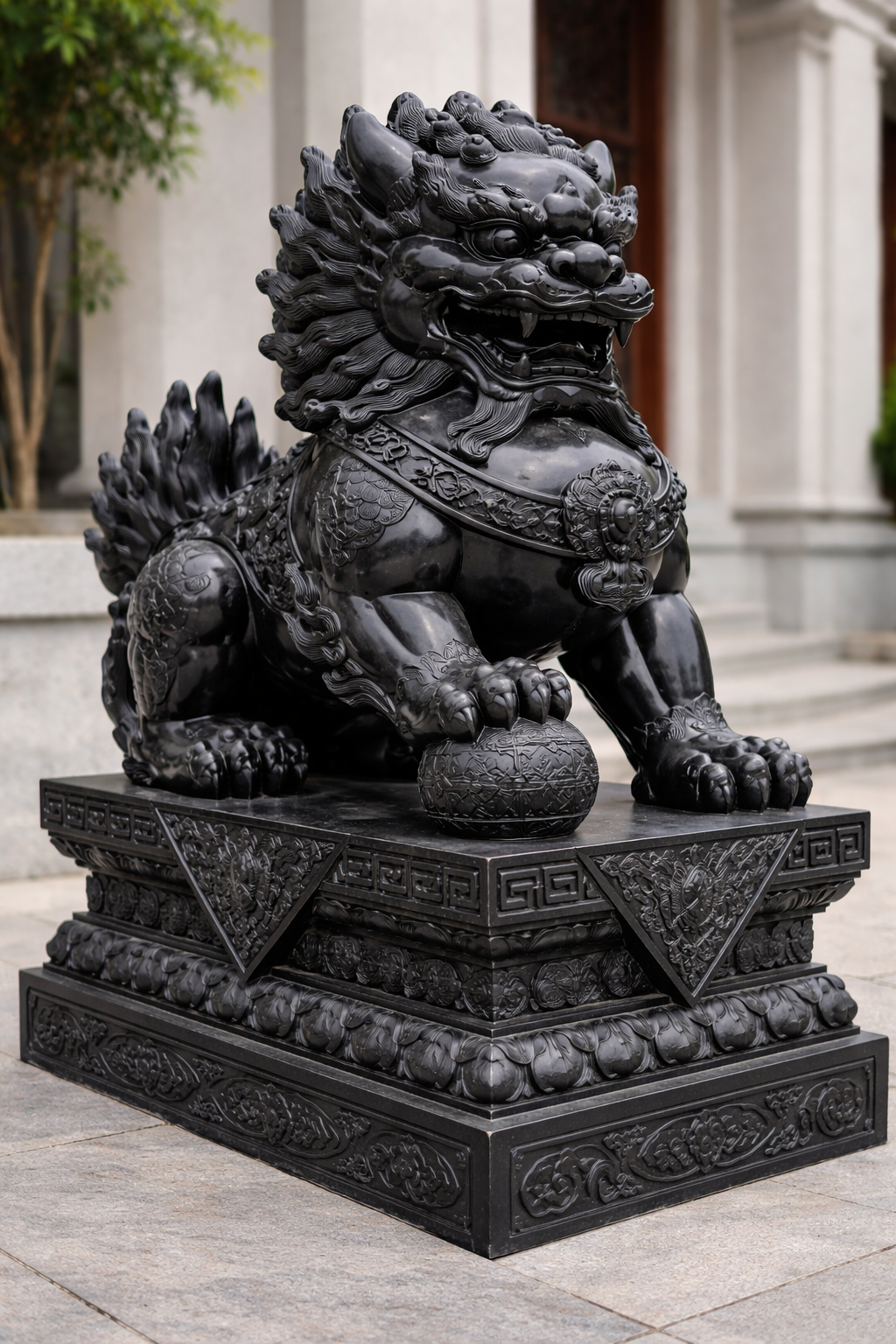 Các tượng đá được chế tác từ đá đen thường mang dáng vẻ dứt khoát, nghiêm trang, phù hợp với tượng tưởng niệm, tượng danh nhân hoặc các công trình mang tính lịch sử