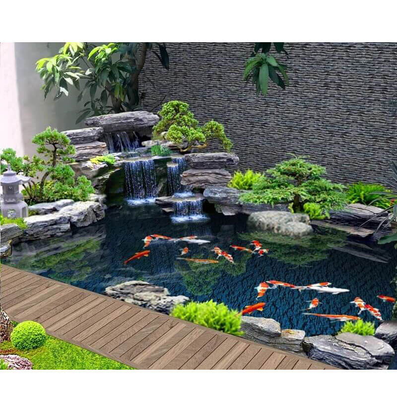 Bên cạnh yếu tố thẩm mỹ, đá mỹ nghệ còn mang lại nhiều lợi ích thiết thực cho hồ cá Koi