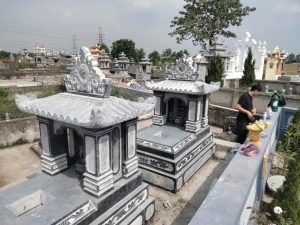 301 Bán - thiết kế mẫu mộ đá có mái Đắk Lắk đá xanh nguyên khối