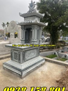 307 Bán - thiết kế mẫu mộ đá có mái Cần Thơ đá xanh nguyên khối