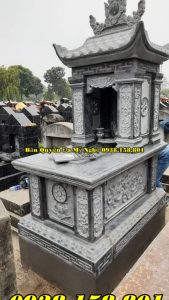300 Bán - thiết kế mẫu mộ đá có mái Lâm Đồng đá xanh nguyên khối