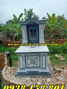 318 Bán - thiết kế mẫu mộ đá có mái Đồng Nai đá xanh nguyên khối
